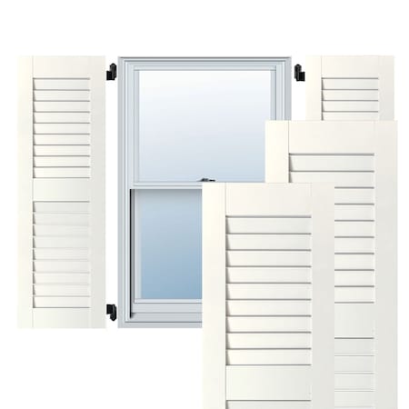 12W X 40H Exterior Real Wood Pine Open Louvered Shutters, Primed PR